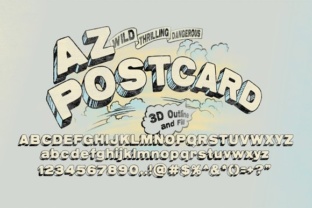 AZ Postcard 3D: A Hand-Drawn Superhero Font with Punch