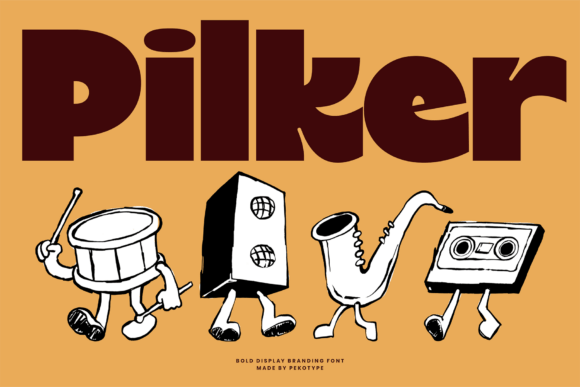 Pilker: A Fun Retro Display Font for Bold Designs